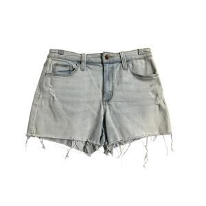 Universal Thread High Rise Midi Denim Shorts Womens 8R Blue Cutoff Distressed